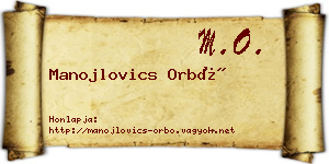 Manojlovics Orbó névjegykártya